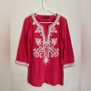 Theme tunic embroidered top /dress size L